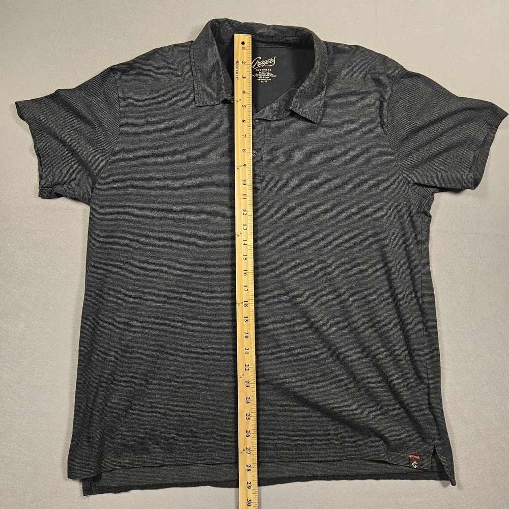 Grayers Polo Shirt Charcoal Gray Micro Stripe XL - Picture 3 of 7